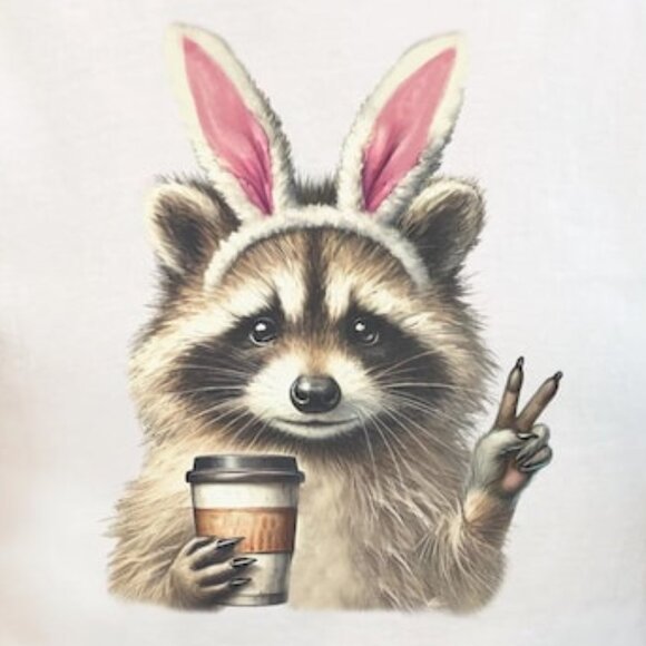 Funny Raccoon Shirt, Easter Bunny Shirt, Raccoon Shirt - Picture 2 of 4